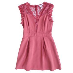 BCBG Pink Lace Bodice Fit & Flare Cocktail Dress